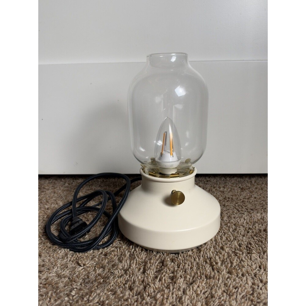 Ikea TÄRNABY Tarnaby Dimmable Table Lamp Metal Glass Off White Beige Cream